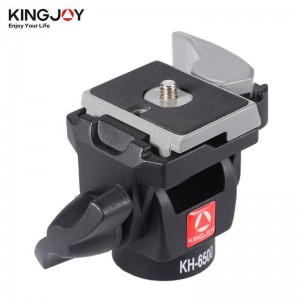 Kingjoy Professional Wearable 2-way Pan Tilt Alumínio Giratória Camera Photo Head KH-6500